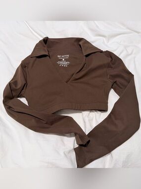 SET Active Luxform Brown Cropped top